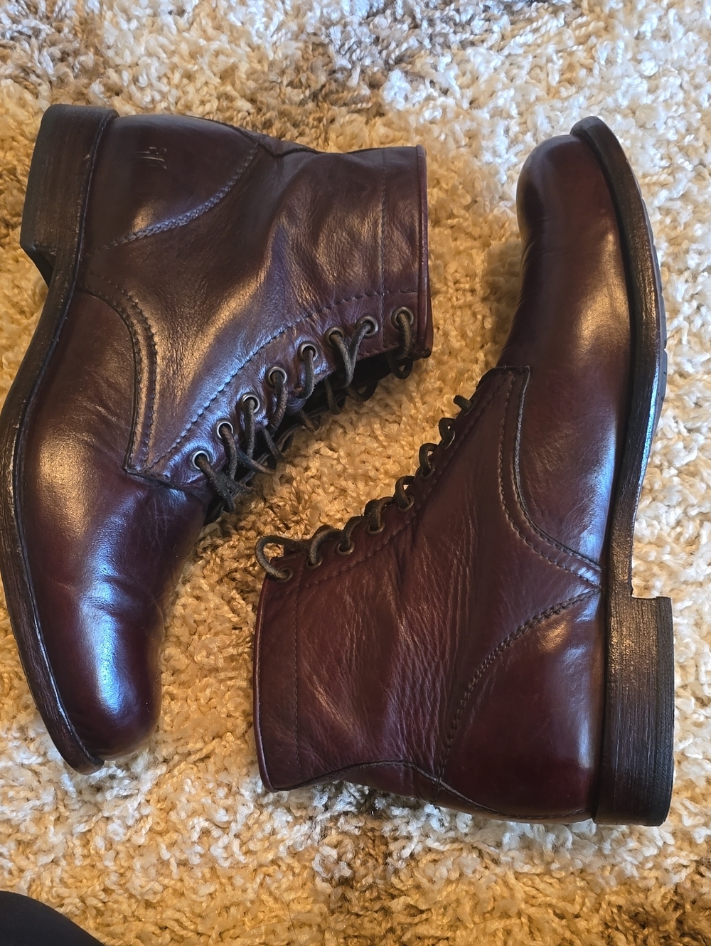 Frye Men's Dark Brown Leather Tyler Lace-Up Boots